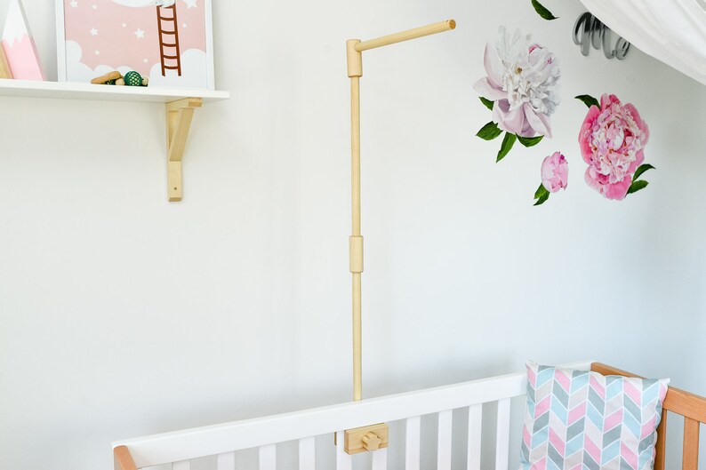 Wooden Baby Mobile Holder Natural Hanger For Baby Crib Nursery Etsy