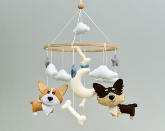 Custom mobile baby dog Baby mobile Corgi Custom personalized pets mobile