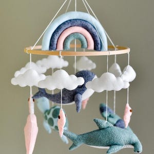 Ocean baby mobile / Nautical baby mobile / Shark baby mobile