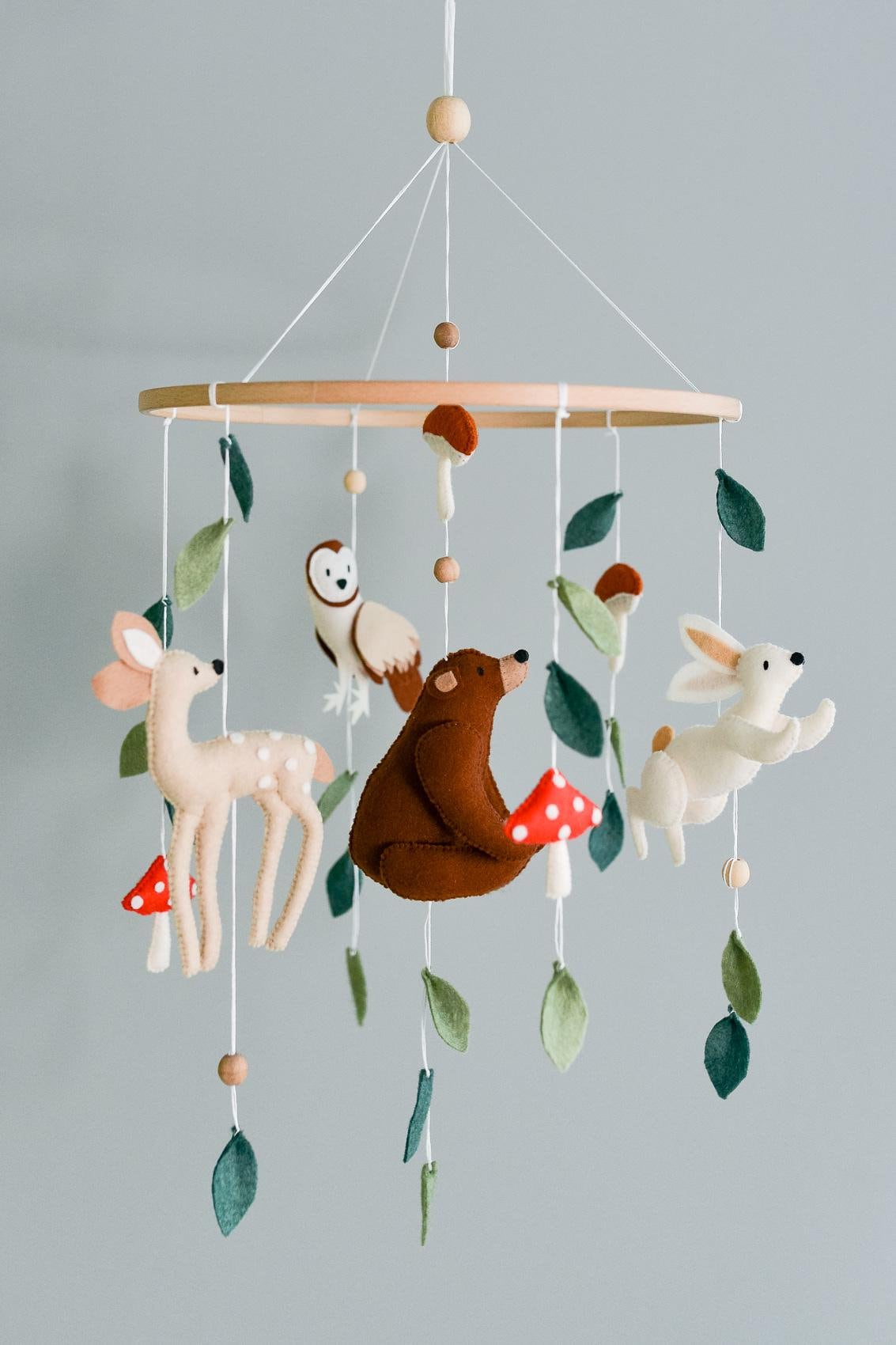 Baby boy shower ideas, gift for new mom, Cute present for newborn, New baby animals gift for nursery, Baby mobile for crib, Boho mobile