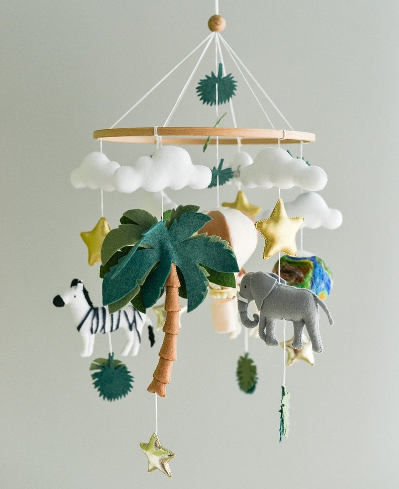 Safari Baby Mobile Jungle Crib Mobile Adventure Nursery Etsy