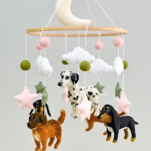 Dog baby mobile Custom dog nursery decor Pets mobile Neutral animals nursery mobile Baby shower gift