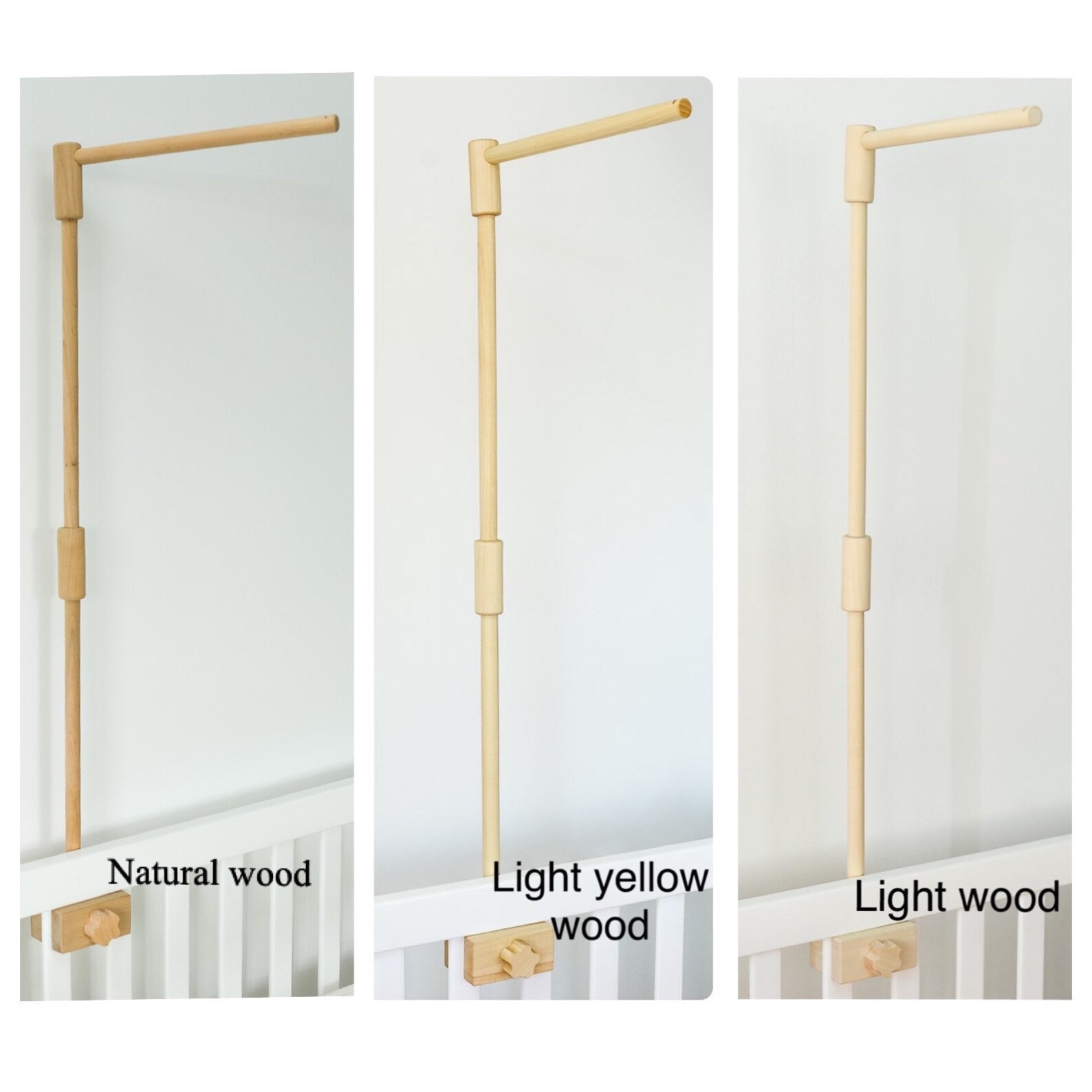 Wooden baby mobile holder Natural hanger for baby crib Nursery Etsy