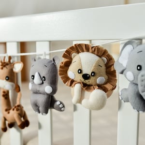 サファリガーランド、ジャングル動物の子供部屋の壁飾り、サファリベビーベッドガーランド