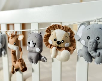 Safari garland, Jungle animals nursery wall decor, Safari crib garland