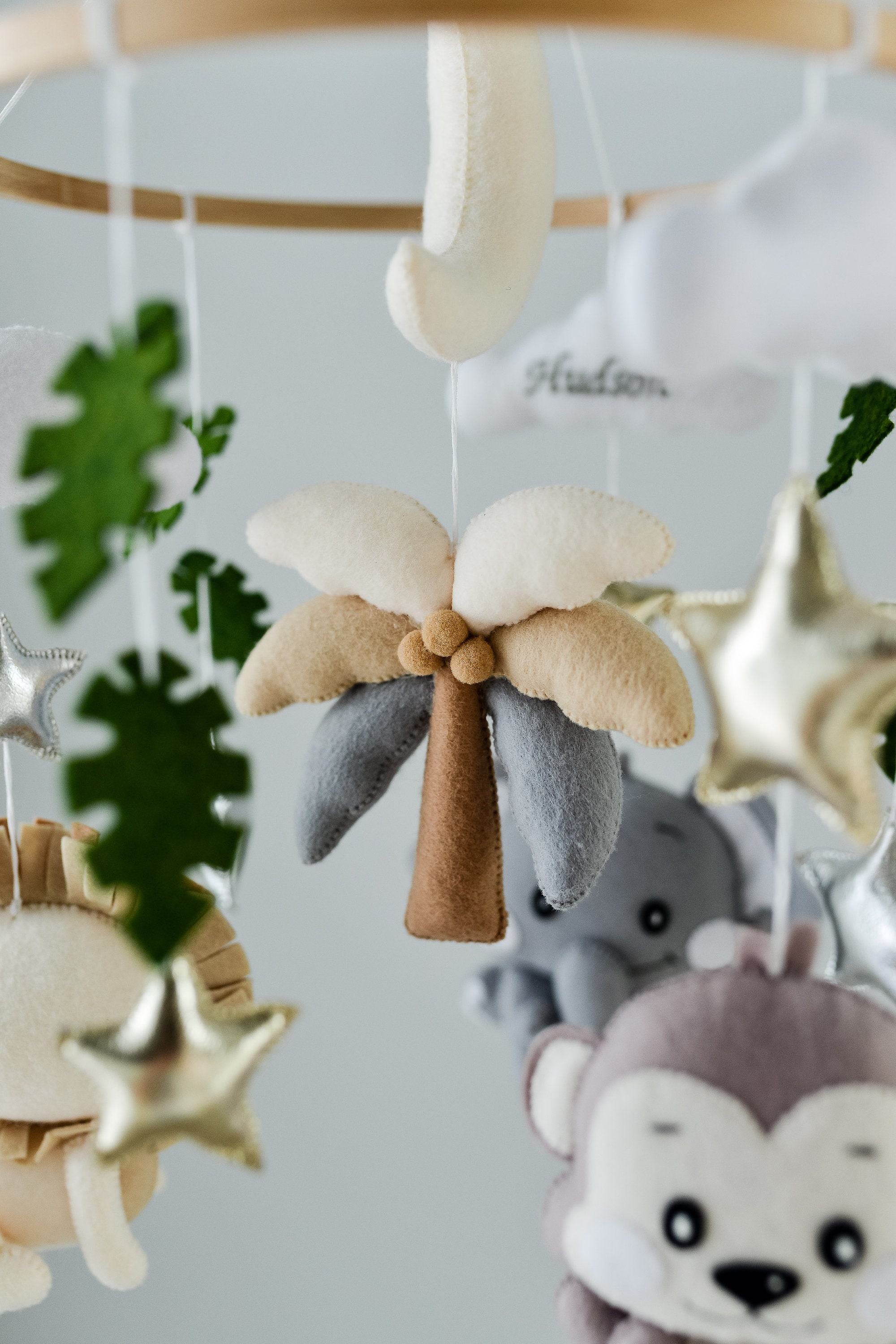 Safari Nursery Mobile Jungle Baby Shower Savana Animals Mobile Etsy