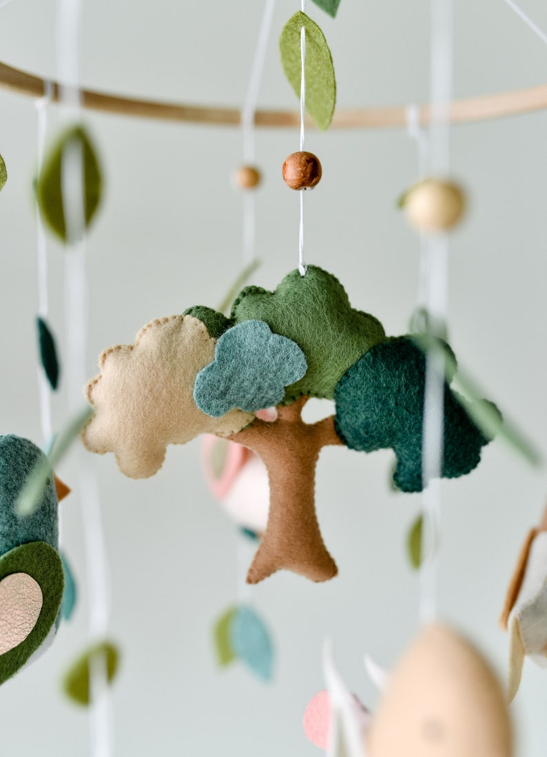 Bird nursery mobile Woodland mobile Baby girl woodland hanging Etsy
