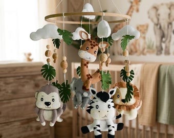 Safari Nursery Mobile | Safari Themed Baby Mobile | Jungle Nursery Mobile | Safari Crib Mobile | Jungle Mobile | Baby Mobile Safari