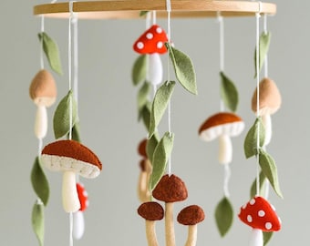 Mushroom Baby Mobile Woodland Nursery mobile Baby shower gift