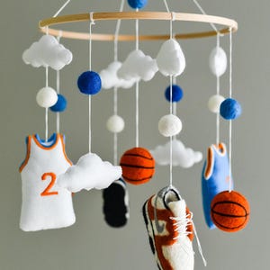 Sports baby mobile Basketball nursery mobile Custom sports crib mobile