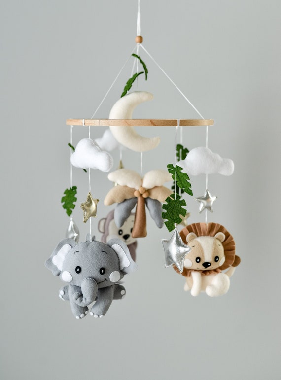 Safari Baby Mobile Personalized Jungle Nursery Decor African Etsy Safari Baby Mobile Personalized Jungle Nursery Decor African Etsy