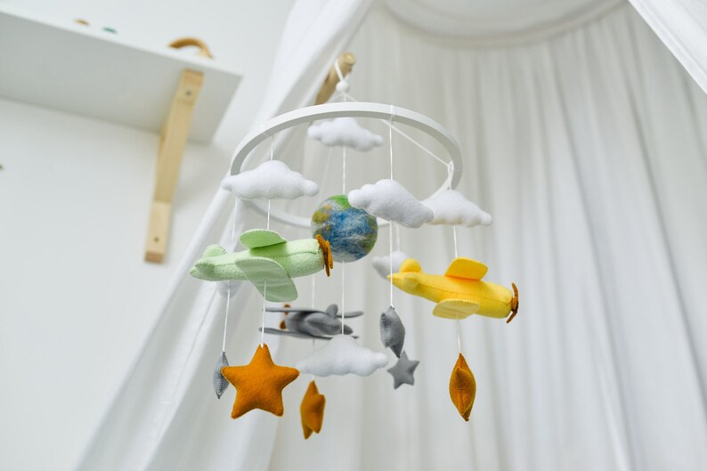 Baby mobile boy Travel themed nursery mobile Airplane crib Etsy