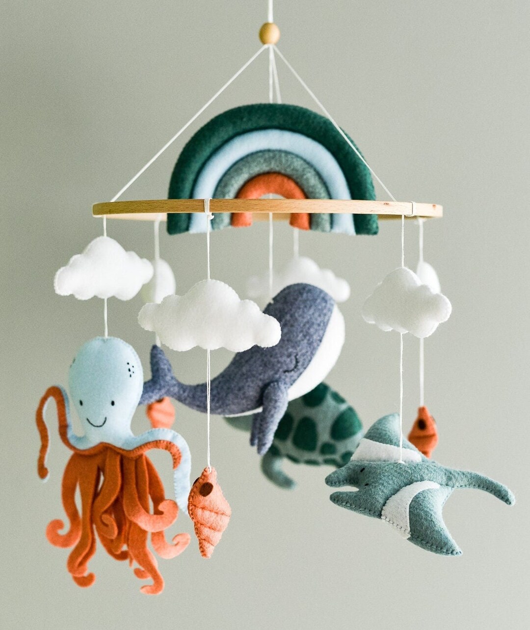 Ocean Baby Mobile, Whale Nursery Mobile, Under the Sea Crib Mobile  New Zealand