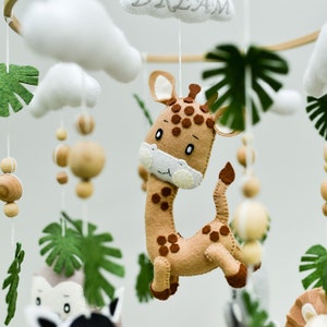 Baby mobile safari Giraffe crib mobile Jungle nursery mobile Zebra Lion Elephant baby mobile image 6