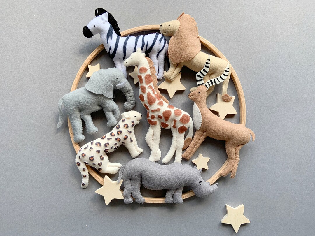 Baby Mobile Safari Animals Jungle Mobile Hanging Crib Nursery Etsy