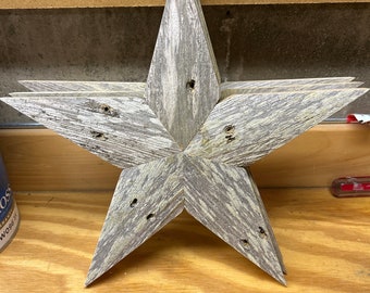 12 1/2" Extreme Rustic Wood Stars. Wood Star, Barn Star, Folk Art Star.
