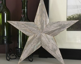 Rustic Wood Star. 12 1/2". Made from reclaimed weathered Cape Cod fence. Wood Star, Wall Decor, Reclaimed Wood, Barn Star, Farmhouse Decor.