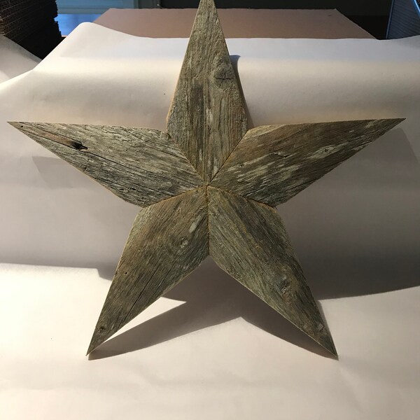 12 inch. Rustic wood star. Made from reclaimed weathered Cape Cod fence. Wood Star, Wall Decor, Reclaimed Wood, Barn Star, Farmhouse Decor.