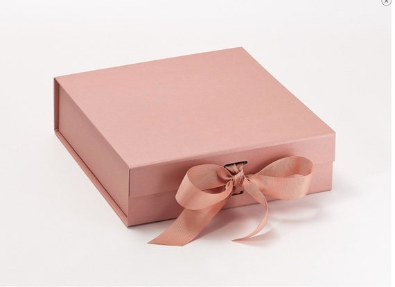 Luxury Rose Gold Gift Box with Ribbon Gift Box Bridesmaid | Etsy