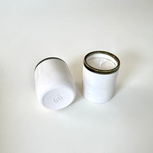 Ceramic Candle - Unscented Soy Wax, Porcelain Candle, Ceramic Cup, Housewarming Gift, Ready to Ship