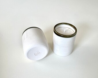 Ceramic Candle - Unscented Soy Wax, Porcelain Candle, Ceramic Cup, Housewarming Gift, Ready to Ship