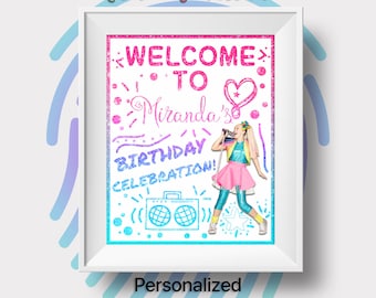 Jojo Siwa Birthday Sign, Jojo Siwa Birthday Invitation, Party, Printables, Digital, Teen Party, E-vite Tween, Posptar