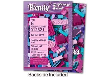 Lego Friends Invite Etsy
