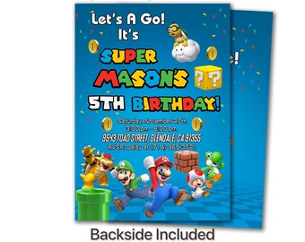 Video Game Picture Invitation, Video Game Party, Video Game Invite, Video Game Birthday, Printables, Boy Party