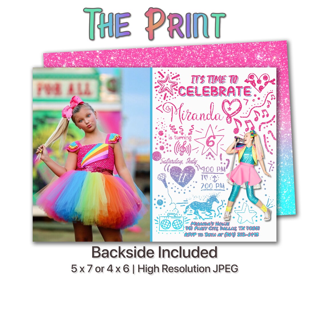 Jojo Siwa Invitation, Jojo Siwa Birthday Invitation, Jojo Siwa ...