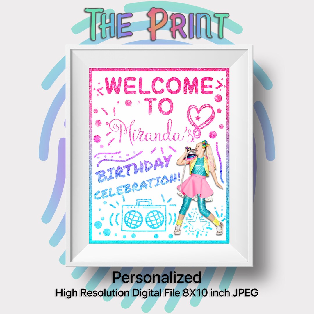 Jojo Siwa Birthday Sign, Jojo Siwa Birthday Invitation, Party