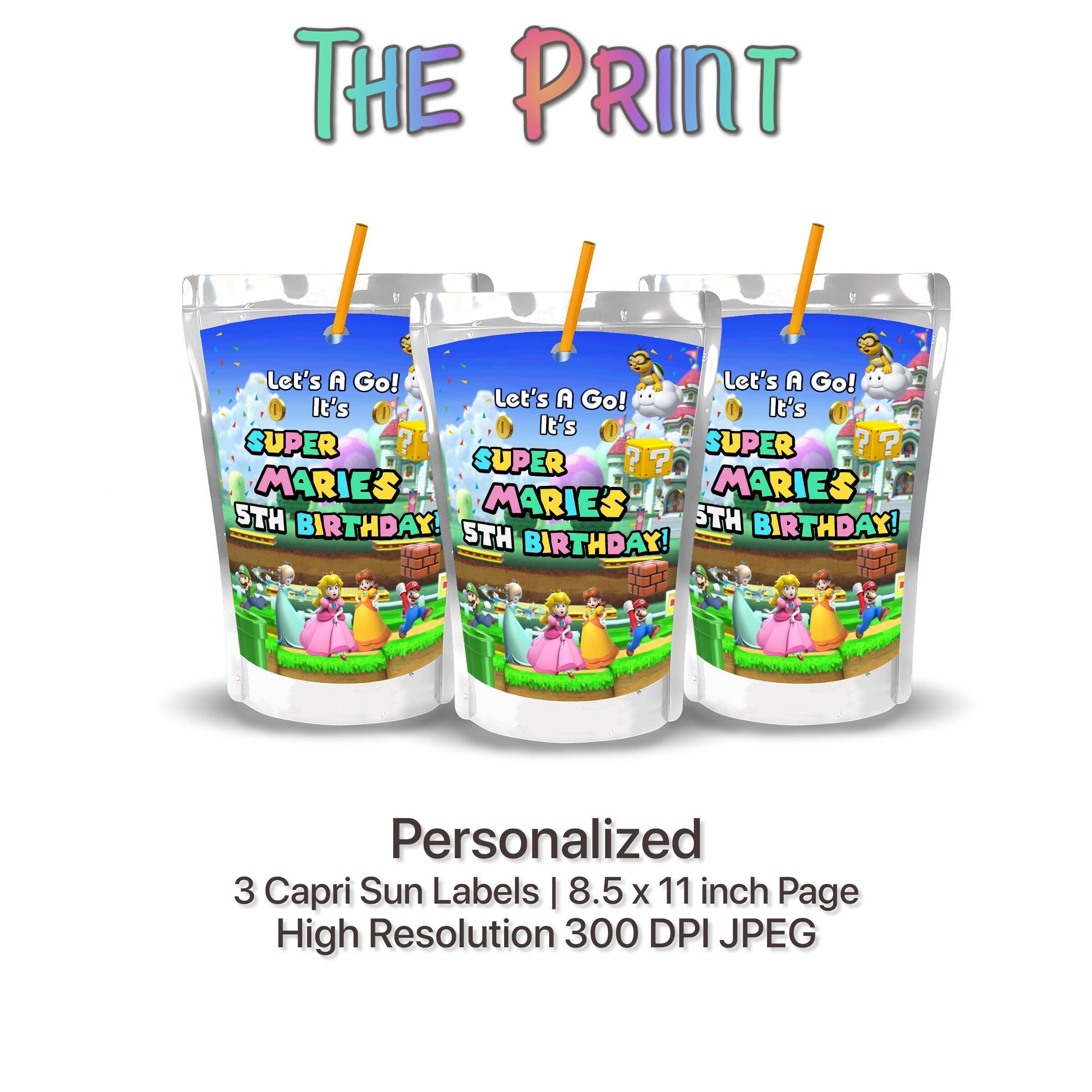 Video Game Princess Capri Sun Labels, Video Game Labels, Video Game Juice  Box, Printables, Personalized, DIY, Girl Party, Game Princess