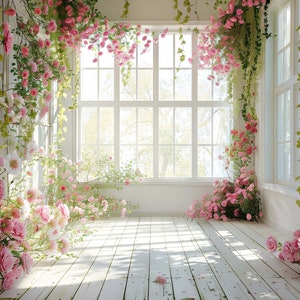 salle florale rose de mariage, toile de fond numérique rose de maternité ou de mariage, superposition photoshop, superposition d’art élégante salle florale rose