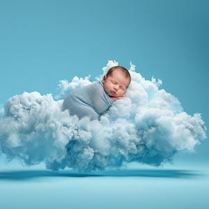 5 fondos digitales de nubes para recién nacidos, superposición de Photoshop, accesorio digital de nube para recién nacidos, fondo de bellas artes, fondo de nubes para bebés