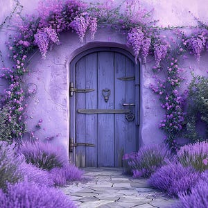 5 lavander Door Digital Backdrops, lavander theme Photo Props, Spring Photo Digital Background, Backdrop purple color, photoshop door