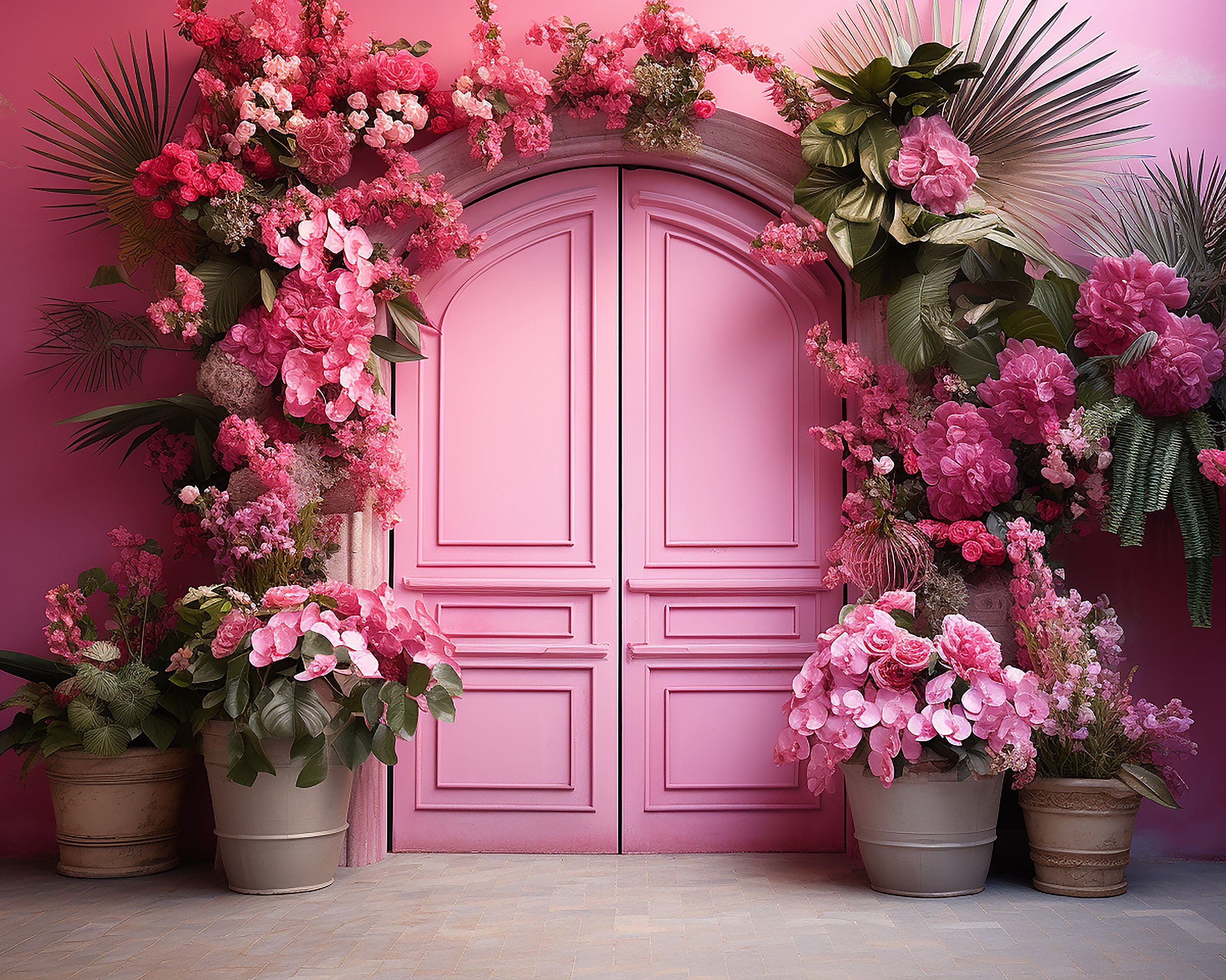 Pink R Entry Backround 5 Pink Barbie Door Background for Photography, Digital Pink Wall ...