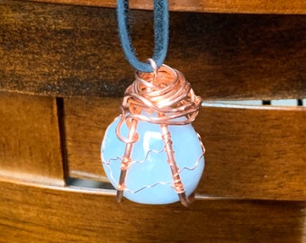 Blue Calcite and Copper Necklace