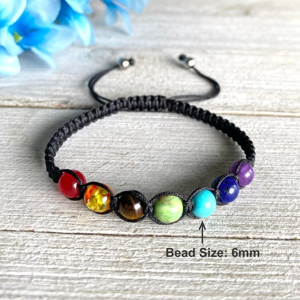 7 Chakra Bracelet, Agate Resin Stone Bracelet, Yoga Meditation Bracelet, Healing Band, Chakra Jewelry, Energy Bracelet, Inner Peace Bracelet