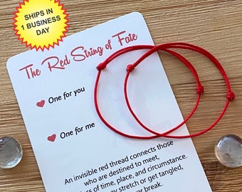 Red String of Fate Bracelets, Kabbalah Couple Bracelets, Good Luck Bracelet, Protection Bracelet, 2pc Matching Couples Bracelet