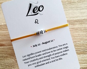 Leo Zodiac Sign Bracelet, Zodiac Bracelet, Leo Bracelet, Birth Sign Bracelet, Constellation Bracelet, Astrology Bracelet, Zodiac Sign