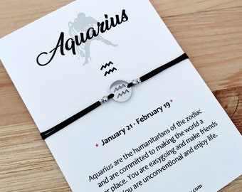 Aquarius Zodiac Sign Bracelet, Zodiac Bracelet, Aquarius Bracelet, Aquarius Birthday Gift, Zodiac Jewelry, Constellation Gift,