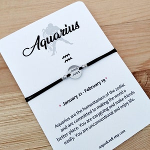 Aquarius Zodiac Sign Bracelet, Zodiac Bracelet, Aquarius Bracelet, Aquarius Birthday Gift, Zodiac Jewelry, Constellation Gift,