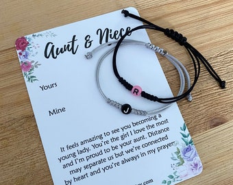 Aunt and Niece Jewelry, Gift for Aunt and Niece, Aunt Niece Bracelet, Birthday Gift, Aunt Gift from Niece, Niece Gift from Aunt