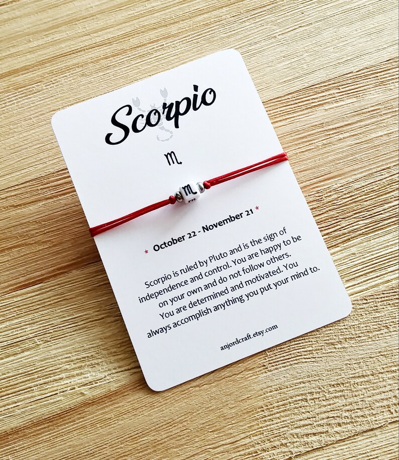 Scorpio Zodiac Sign Bracelet Zodiac Bracelet Scorpio Etsy