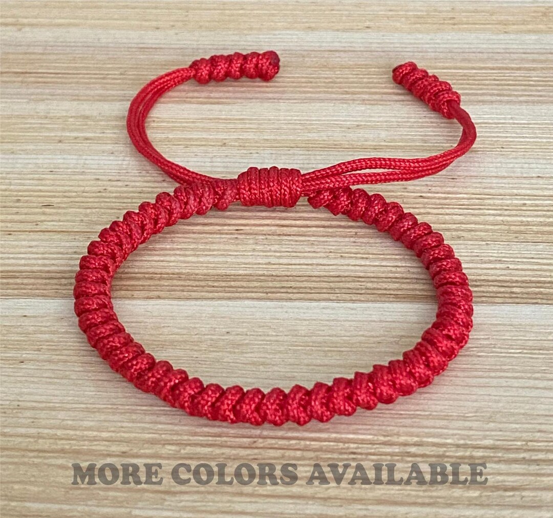 Tibetan Buddhism Lucky Bracelet - Braided Adjustable King Kong Knot Red ...