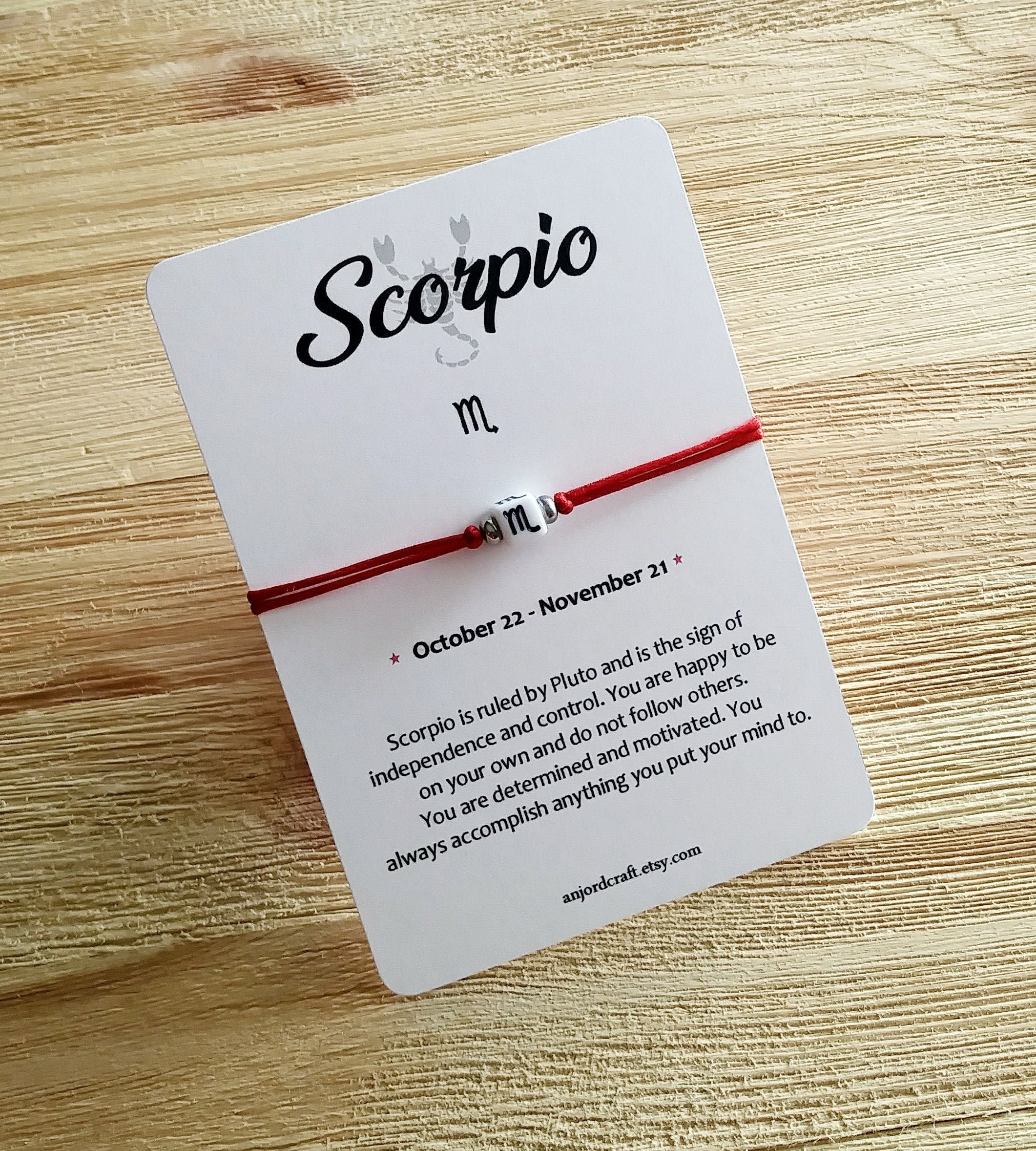 Scorpio Zodiac Sign Bracelet Zodiac Bracelet Scorpio Etsy