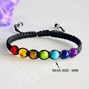 7 Chakra Bracelet, Agate Resin Stone Bracelet, Yoga Meditation Bracelet, Healing Band, Chakra Jewelry, Energy Bracelet, Inner Peace Bracelet