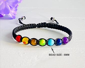 7 Chakra Bracelet, Agate Resin Stone Bracelet, Yoga Meditation Bracelet, Healing Band, Chakra Jewelry, Energy Bracelet, Inner Peace Bracelet