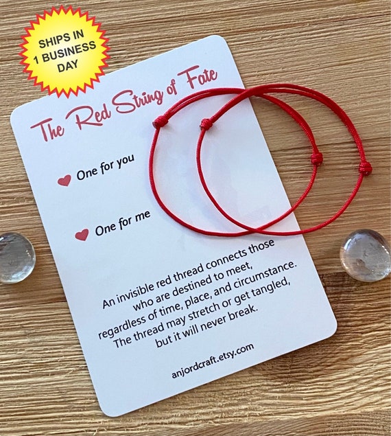 Red String of Fate Bracelet/ Red Thread Bracelet with Thai Silver Bead/Lucky Bracelet/ Make A Wish Bracelet/couples Bracelet