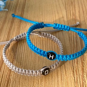 2 pcs Couples Bracelet, Initials Bracelet, Personalized Bracelet, His Hers Gift, Friendship Bracelet, Letter Bracelets, Birthday Gift,