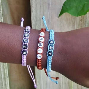 Name Bracelet, Personalized Bracelet, Custom Name Bracelet, Name Cord Bracelet, Friendship Bracelet, Letter Bracelet, Macrame Bracelet image 4